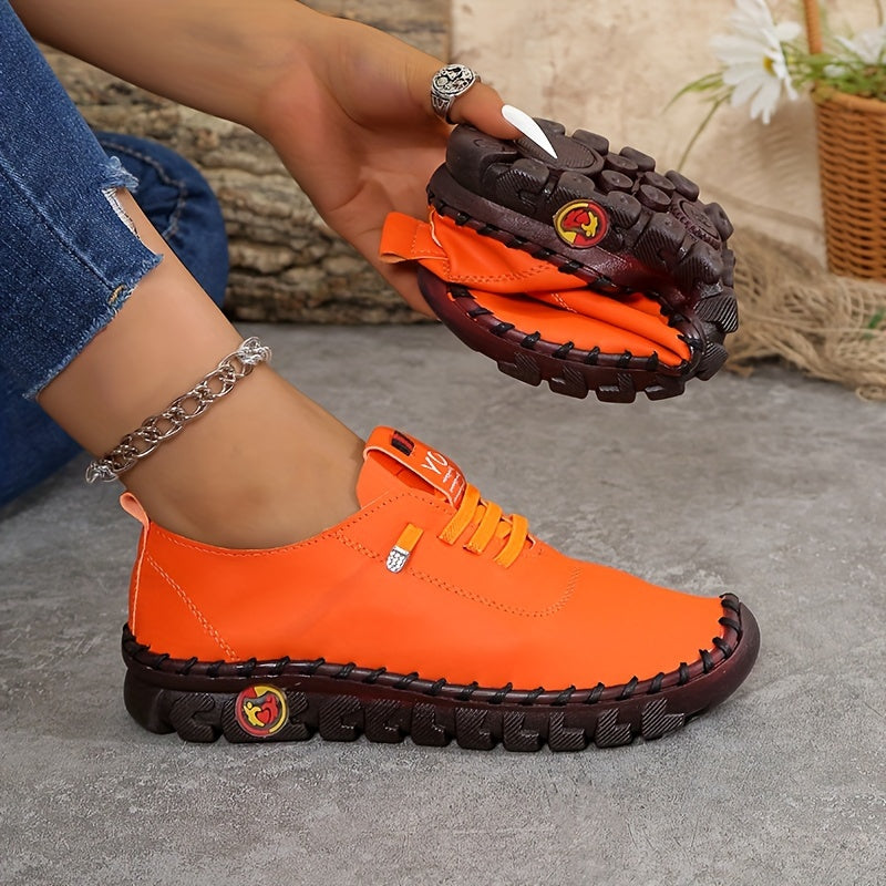 Womens Solid Color Casual Sneakers Slip On Lightweight Soft Sole Walking Shoes Comfort Lowtop Daily Footwear